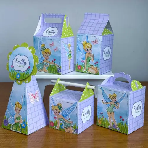 Kit 10 Caixinhas Personalizadas TinkerBell Sininho PEGUE E MONTE 