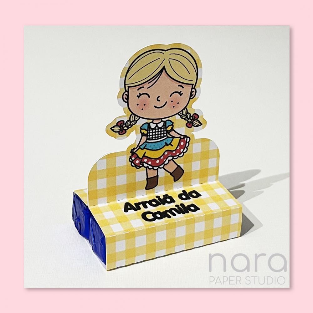 Porta Bis Duplo Festa Junina Menina Arraiá Personalizado