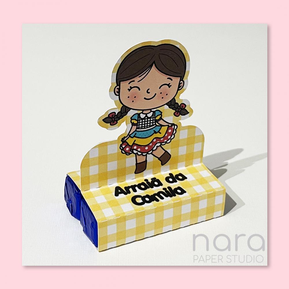 Porta Bis Duplo Festa Junina Menina Arraiá Personalizado