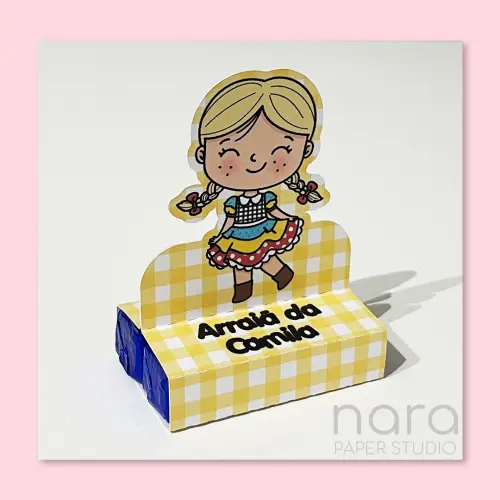 Porta Bis Duplo Festa Junina Menina Arraiá Personalizado