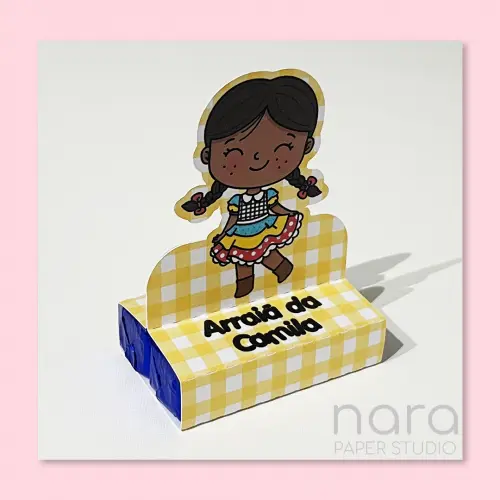 Porta Bis Duplo Festa Junina Menina Arraiá Personalizado