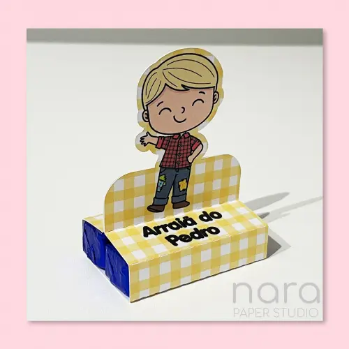 Porta Bis Duplo Festa Junina Menino Arraiá Personalizado