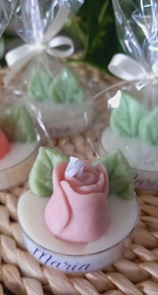 Vela Botão de Rosa Lembrancinha