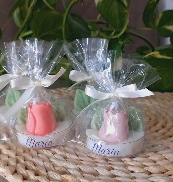 Vela Botão de Rosa Lembrancinha