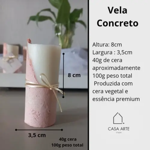 Vela Base Concreto Lembrancinha