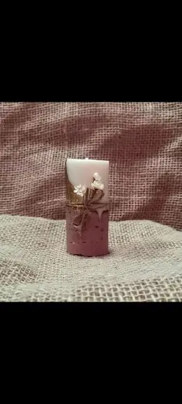 Vela Base Concreto Lembrancinha com Folha de Ouro