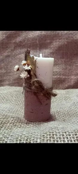 Vela Base Concreto Lembrancinha com Folha de Ouro