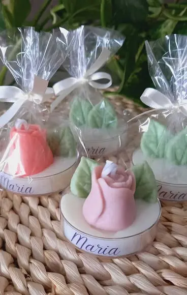 Vela Botão de Rosa Lembrancinha
