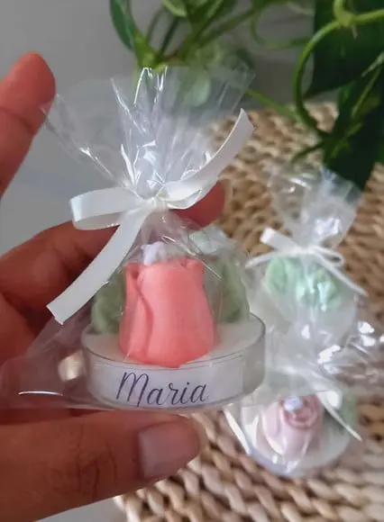Vela Botão de Rosa Lembrancinha