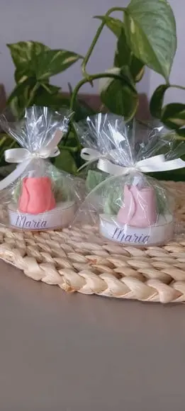 Vela Botão de Rosa Lembrancinha