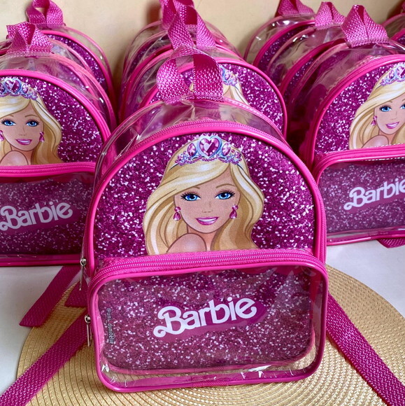 Mochila Barbie cristal com bolso