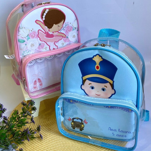 Mochila A Bailarina e o Soldadinho de Chumbo cristal com bolso