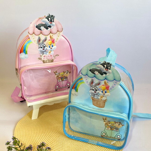 Mochila Baby Looney Tunes 3D cristal com bolso