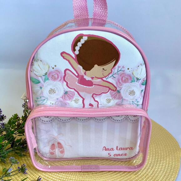 Mochila A Bailarina e o Soldadinho de Chumbo cristal com bolso
