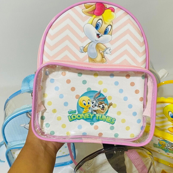 Mochila Baby Looney Tunes cristal com bolso