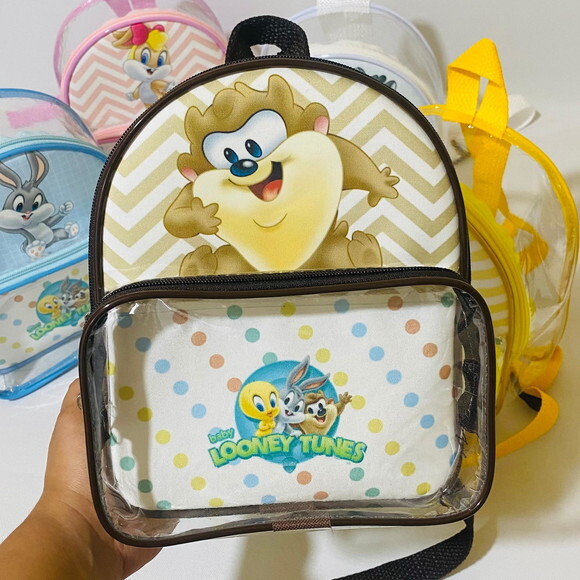 Mochila Baby Looney Tunes cristal com bolso