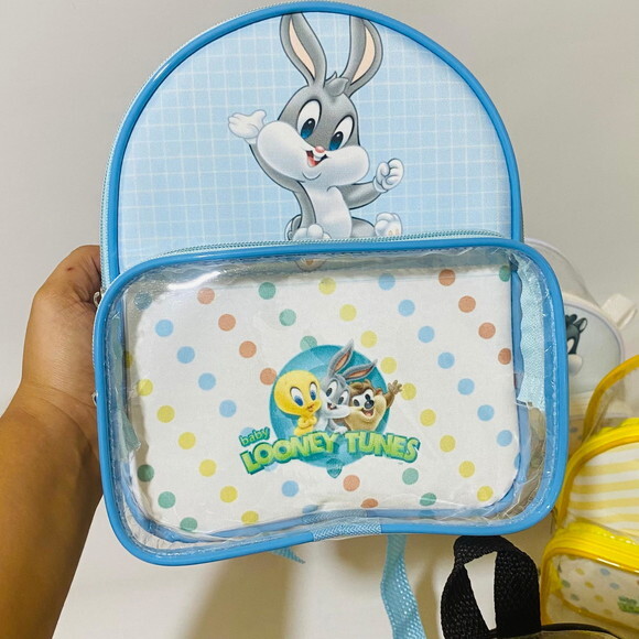 Mochila Baby Looney Tunes cristal com bolso