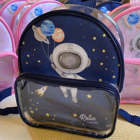 Mochila Astronauta cristal com bolso