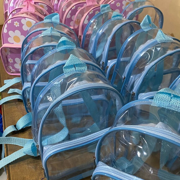 Mochila Margarida cristal com bolso