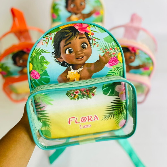 Mochila Moana cristal com bolso