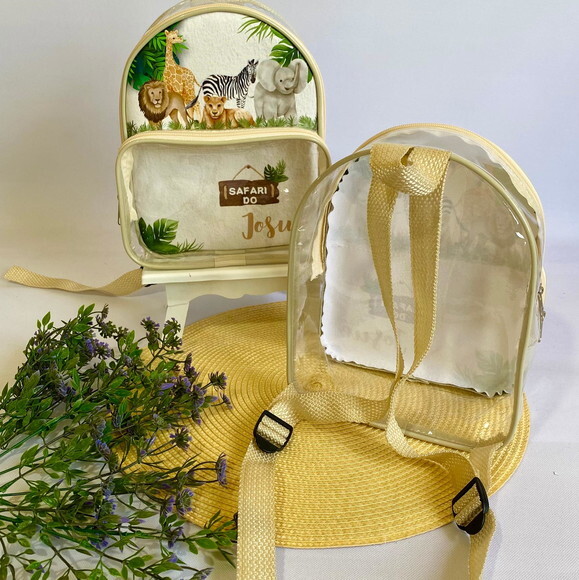 Mochila Safari cristal com bolso