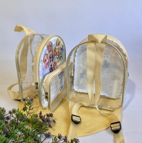 Mochila Patrulha Canina cristal com bolso