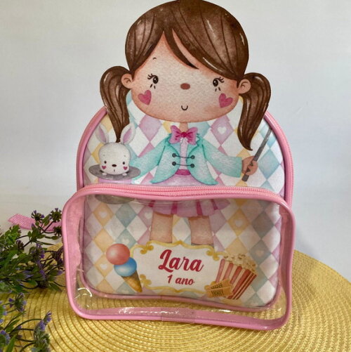 Mochila Circo 3D cristal com bolso