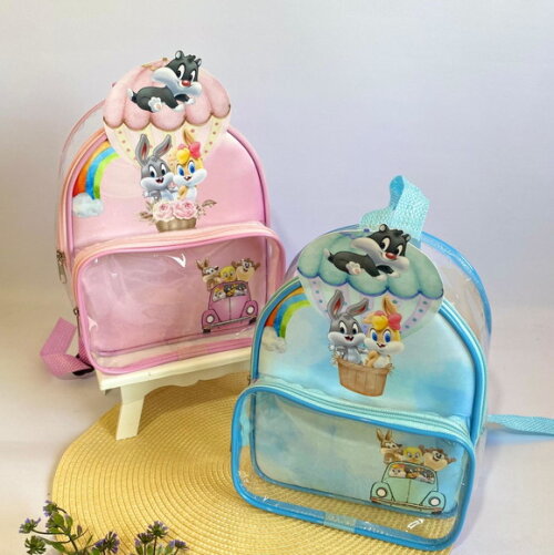Mochila Baby Looney Tunes 3D cristal com bolso