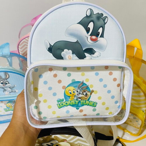 Mochila Baby Looney Tunes cristal com bolso