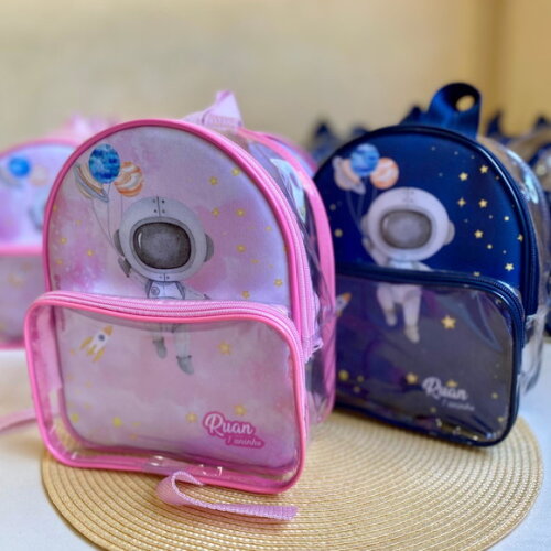 Mochila Astronauta cristal com bolso