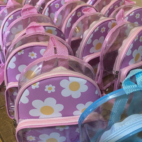 Mochila Margarida cristal com bolso