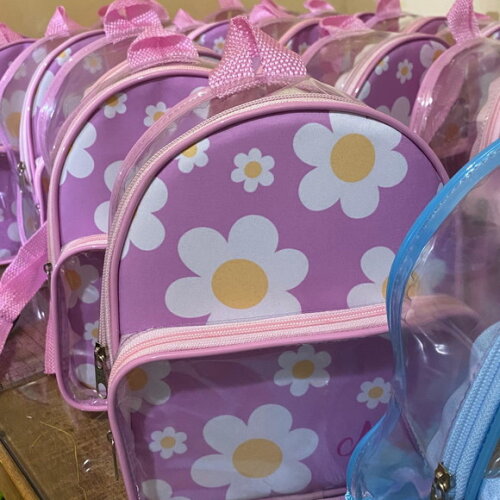 Mochila Margarida cristal com bolso