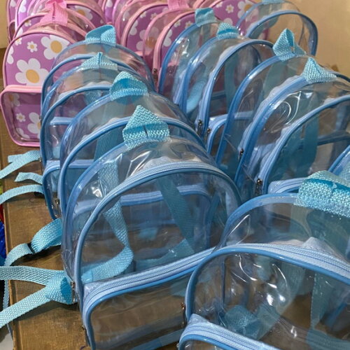 Mochila Margarida cristal com bolso