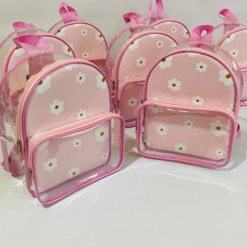 Mochila Margarida cristal com bolso