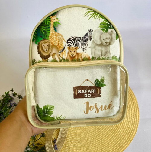 Mochila Safari cristal com bolso