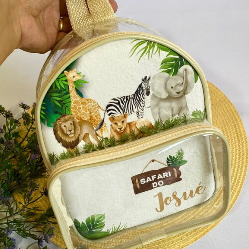 Mochila Safari cristal com bolso