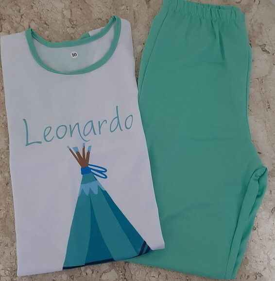 Pijama Calça Longa e Manga Longa Personalizado Adulto
