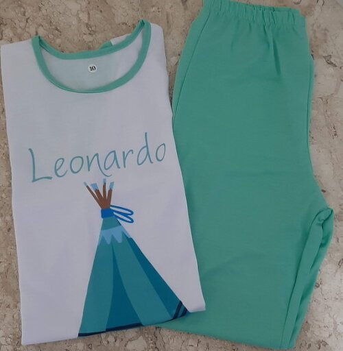 Pijama Calça Longa e Manga Longa Personalizado Adulto