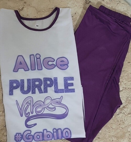 Pijama Manga Curta e Calça Longa Personalizado.