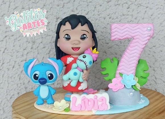 Topo de Bolo Lillo e Stitch