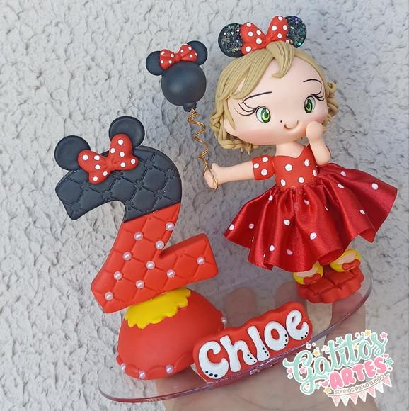 Topo de Bolo Minnie Personalizado