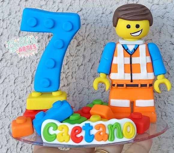 Topo de Bolo Lego