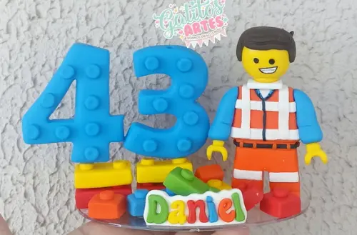 Topo de Bolo Lego