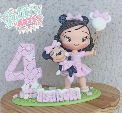 Topo de Bolo Minnie