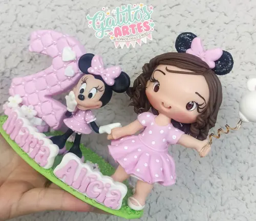 Topo de Bolo Minnie