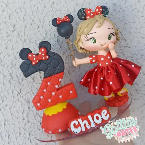 Topo de Bolo Minnie Personalizado