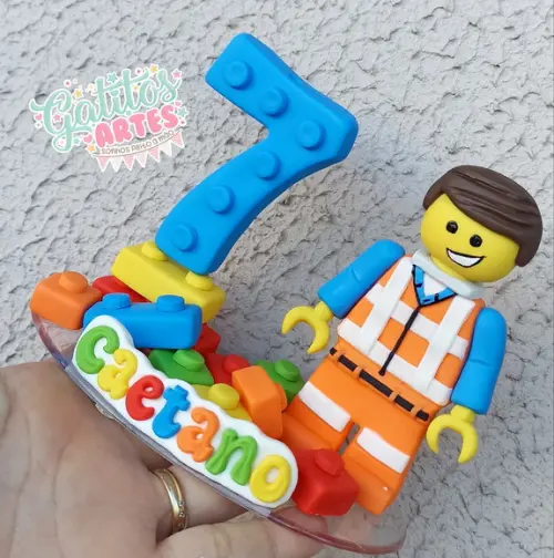 Topo de Bolo Lego