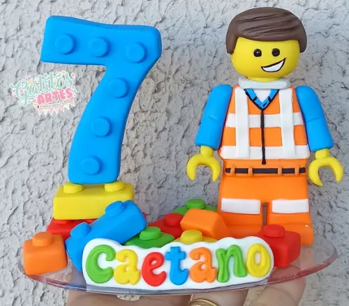 Topo de Bolo Lego