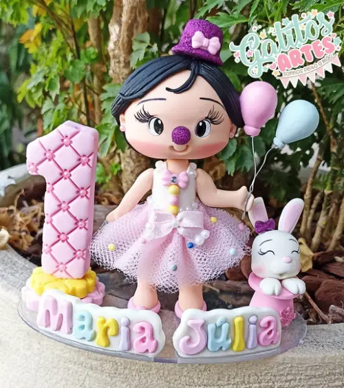 Topo De Bolo Circo Rosa