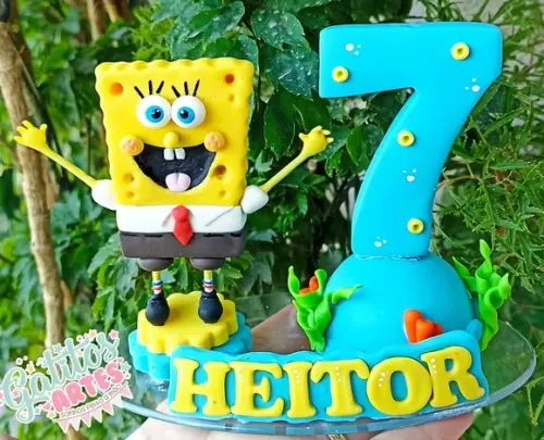 Topo de bolo Bob Esponja